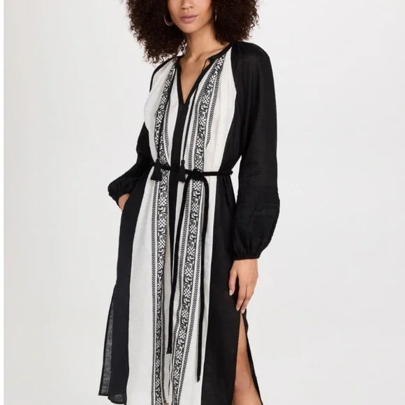 Tory Burch Dresses Nwt Tory Burch Black Ivory Linen